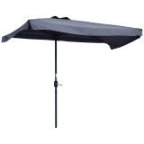 Outsunny Umbrelă Compactă Semicirculară cu Manivelă, Ideală pentru Spații Mici, 230x130x249cm, Gri | Aosom Romania
