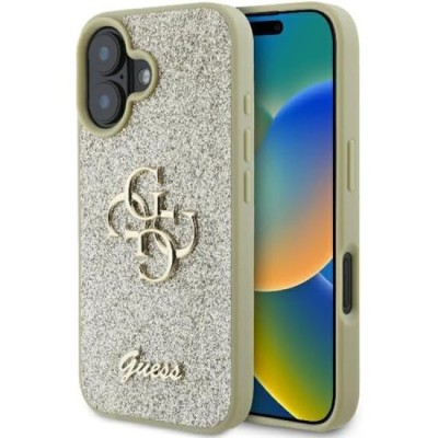 Husa pentru iPhone 16 Plus - Guess Glitter Fixed Big 4G (GUHCP16MHG4SGD) - Gold foto