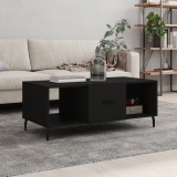 vidaXL Măsuță de cafea, negru, 102x50x40 cm, lemn compozit