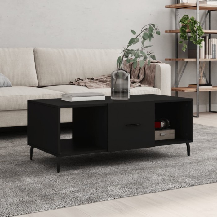 vidaXL Măsuță de cafea, negru, 102x50x40 cm, lemn compozit