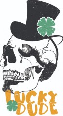 Sticker decorativ, Lucky Dude, Negru, 85 cm, 7075ST foto