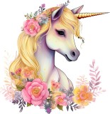 Cumpara ieftin Sticker decorativ, Unicorn, Galben, 61 cm, 1287STK-2