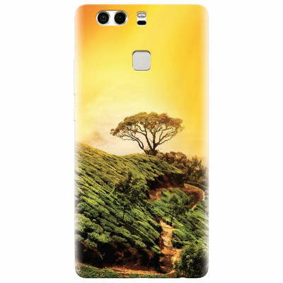 Husa silicon pentru Huawei P9 Plus, Hill Top Tree Golden Light foto