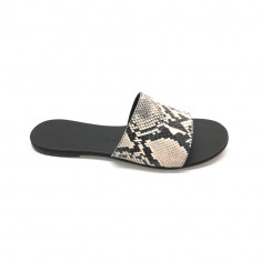 Papuci de dama din piele Elisa Snake Print