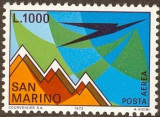 San Marino 1972 - Posta aeriana 1v.neuzat,perfecta stare(z), Nestampilat