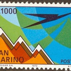 San Marino 1972 - Posta aeriana 1v.neuzat,perfecta stare(z)
