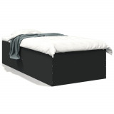 VidaXL Cadru de pat, negru, 100x200 cm, lemn prelucrat