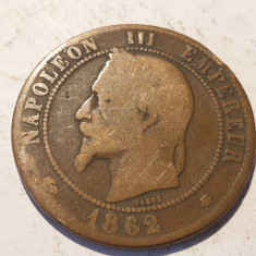 Franta 10 centimes 1862 A Napoleon III