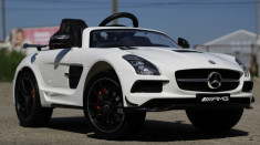 Masinuta electrica pentru copii Mercedes SLS AMG, Scaun tapitat #Alb foto