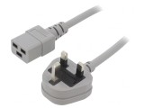 Cablu Alimentare Gri 1,8m 3x1,5mm2 BS 1363 la IEC C19