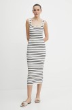 Morgan rochie RMDEBI culoarea bej, midi, mulată, RMDEBI
