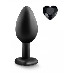 Dop Anal Brighty, Medium, Silicon, Negru/Negru, Mokko Toys