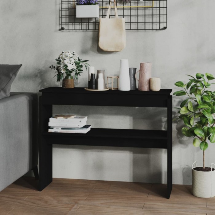 vidaXL Masă consolă, negru, 102x30x80 cm, PAL 808324
