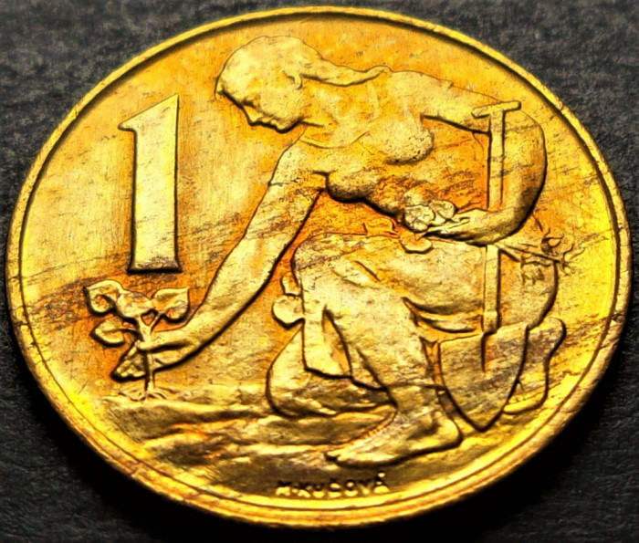 Moneda 1 COROANA - RS CEHOSLOVACIA, anul 1990 * cod 2000 C = patina frumoasa