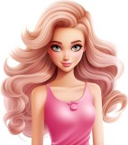 Cumpara ieftin Sticker decorativ, Barbie, Roz, 67 cm, 8402ST-17, Oem