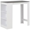 VidaXL Masă bar cu rafturi, alb, 110x50x103 cm 280216
