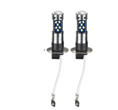 Set 2 becuri auto LED H3 cu lupa, 60W, 27 SMD, 12V, 6000K, BZRSH foto