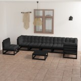 vidaXL Set mobilier de grădină cu perne, 8 piese, lemn masiv de pin 3076653