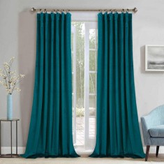 Draperie din catifea cu rejansa, Premium, 150x210 cm, densitate 700 g/mp, Turcoaz