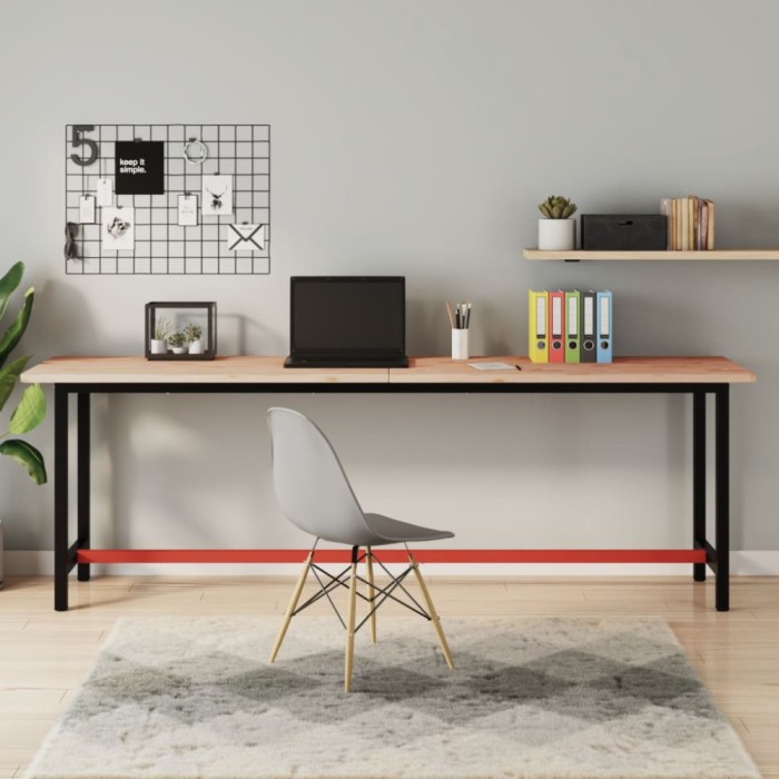 vidaXL Blat pentru banc de lucru, 220x55x2,5 cm, lemn masiv de fag
