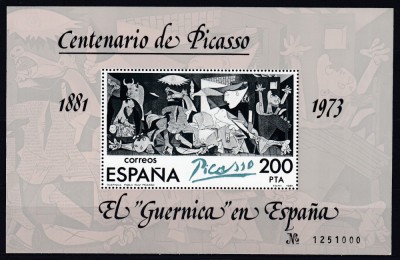 SPANIA 1981 CENTENARUL PICASSO BLOC MNH foto