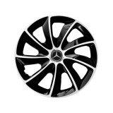 Set 4 Capace Roti potrivite jantelor de R15 inch, pentru Mercedes, model Stig Extra Black &amp; White
