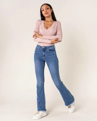 Blugi Dama Evazati BoatCut Nina Carter Albastri P218-5A M10 foto