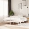 vidaXL Cadru de pat, alb, 140x190 cm, lemn masiv de pin 3101264