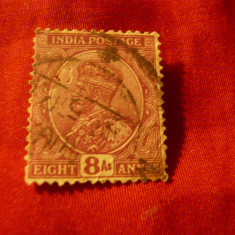 Timbru India 1911 colonie britanica ,Rege George V ,val. 8anna stampilat
