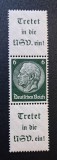 Germania (Deutsches Reich 1934) 6Pf Verde &icirc;ncadrat de 2 C&acirc;mpuri Publicitare &bdquo;Tretet in die NSV. ein!&rdquo;(MINT / Neștampilat) CLK1