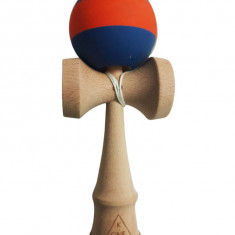 Kendama profesionala, Bila din lemn cu strat de silicon, Albastru/Portocaliu, 31KD