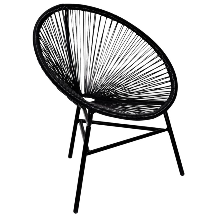 Gossi scaun luna de gradina, negru, poliratan