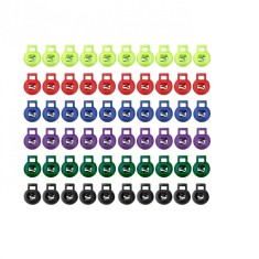 Set 60 incuietori pentru snur, 1.7 x 2.2 cm, polipropilena, multicolor