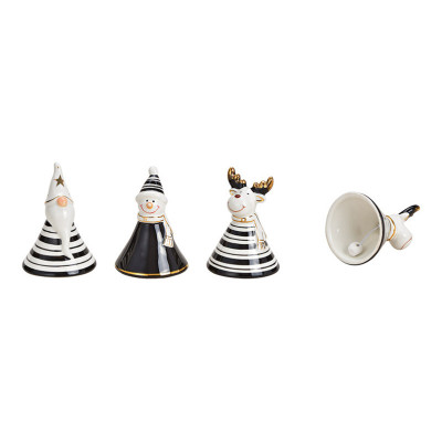 Set 3 clopotei alb negru cu model festiv foto
