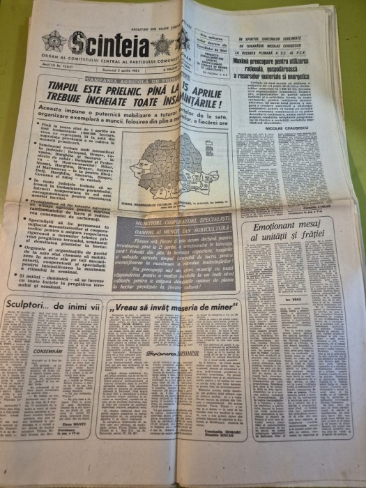 scanteia 3 aprilie 1983 - fotbal u . craiova - poli timisiora 8 - 0