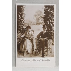 ARHIDUCELE MAX CU SOTIA , CARTE POSTALA ILUSTRATA , MONOCROMA, NECIRCULATA , PERIOADA PRIMULUI RAZBOI MONDIAL