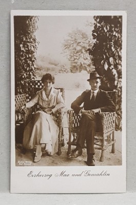 ARHIDUCELE MAX CU SOTIA , CARTE POSTALA ILUSTRATA , MONOCROMA, NECIRCULATA , PERIOADA PRIMULUI RAZBOI MONDIAL foto