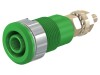 Soclu Banana 4mm ST&Auml;UBLI Verde, Aurit, Montare Panou, 32A, CAT III 1000V, Alama