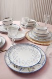 Keramika Set de vesela - Floral Waves - 24 bucăți - 6 persoane - Stoneware