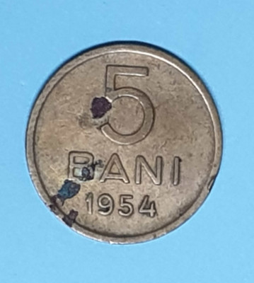 moneda 5 Bani 1954 din perioada RPR foto