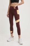 Rip Curl leggins sport Revival femei, culoarea bordo, modelator