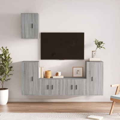 vidaXL Set dulapuri TV, 5 piese, gri sonoma, lemn prelucrat 3188580 foto