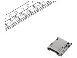 Conector microSD push-push pentru montare pe placa superioară