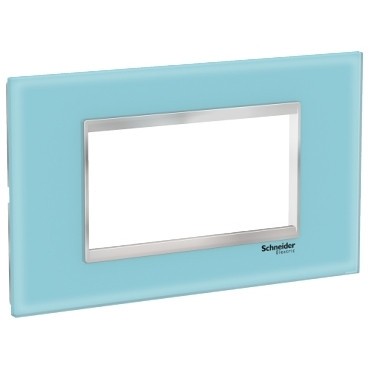 Rama Ornament 4M sticla Schneider Eazy Styl albastru crom LMR7914038 foto