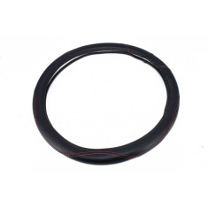Husa volan FX62 din imitatie de piele marime: M culoare: negru cusatura rosie