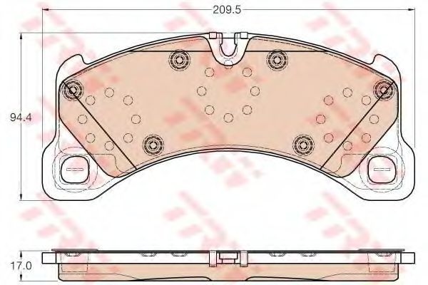 Set placute frana,frana disc PORSCHE CAYENNE (92A) (2010 - 2016) TRW GDB2004