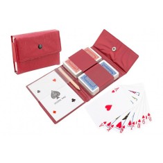 Set 2 perechi carti de joc clasice Globo cu suport pastrare