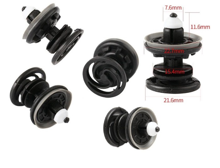 Clema ornamente VOLVO C30, 10.2006-2013; C70 (M), 03.2006-2013; S40/V50 (MS/MW), 2003-05.2012, tapiterie usa; 5 buc la set