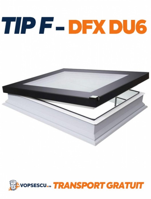 Fereastra Tip F, pentru acoperis terasa, Fakro, model DXF DU6, fara deschidere