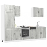 Cumpara ieftin Set de dulapuri de bucătărie 7 piese &bdquo;Kalmar&rdquo; lemn Sonoma gri